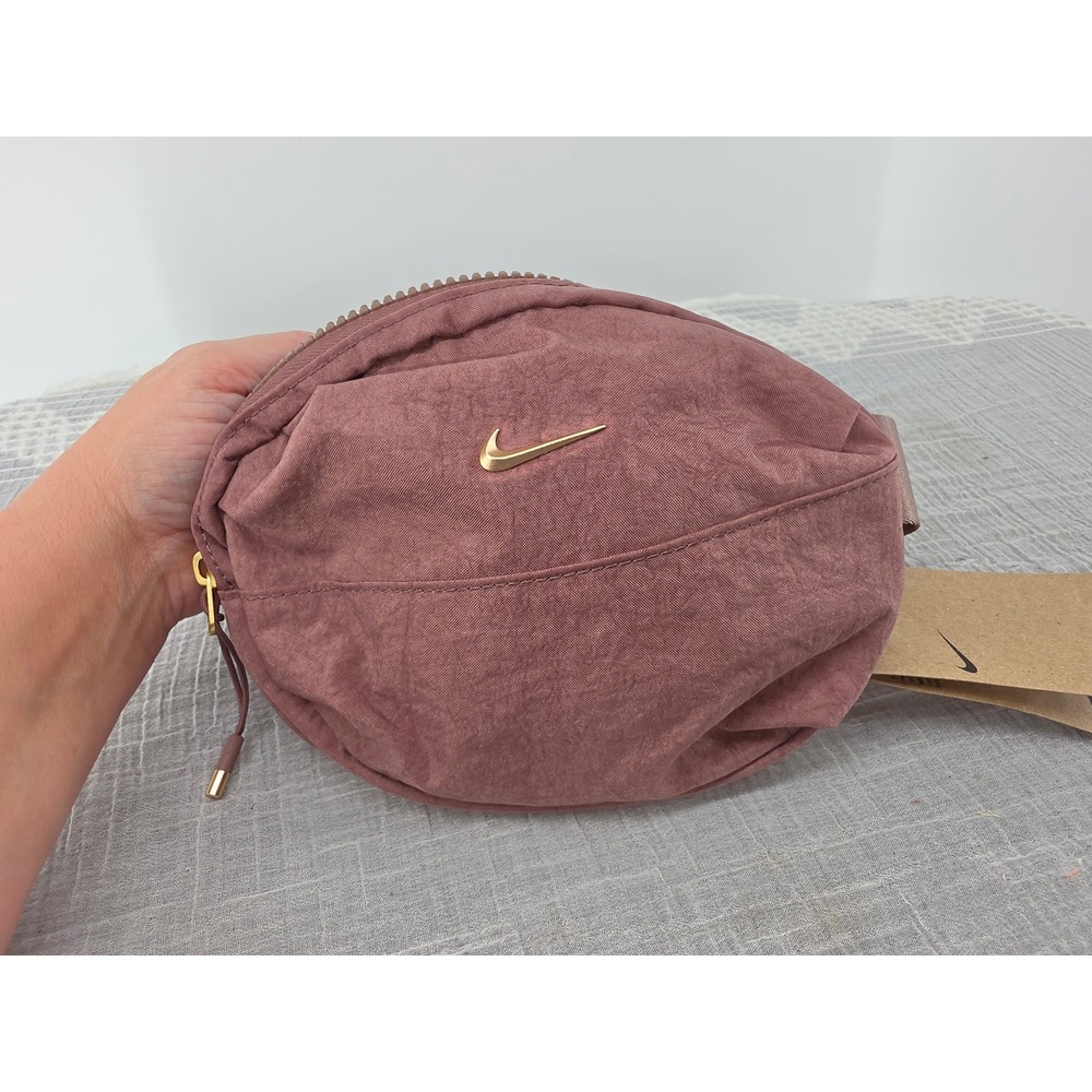 Nike Sportswear Futura 365 Crossbody Bag Mauve Pink Gold Swoosh CW9300-645